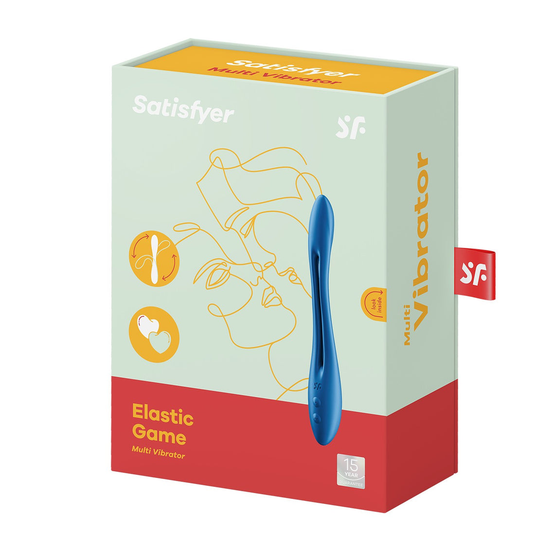Vibratore per coppia Satisfyer Elastic Game blu · confezione