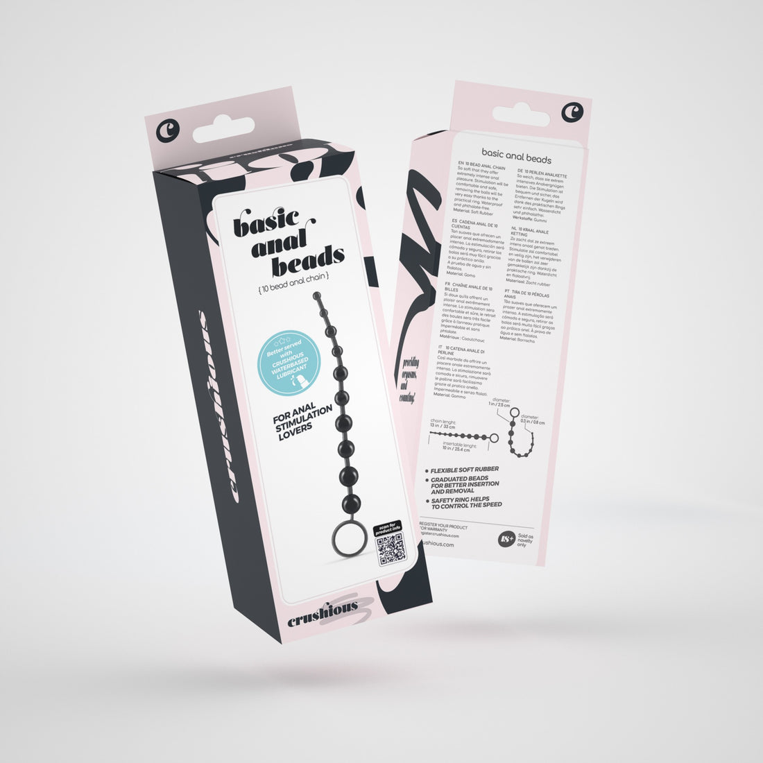 Catena anale a 10 palline nera · confezione
