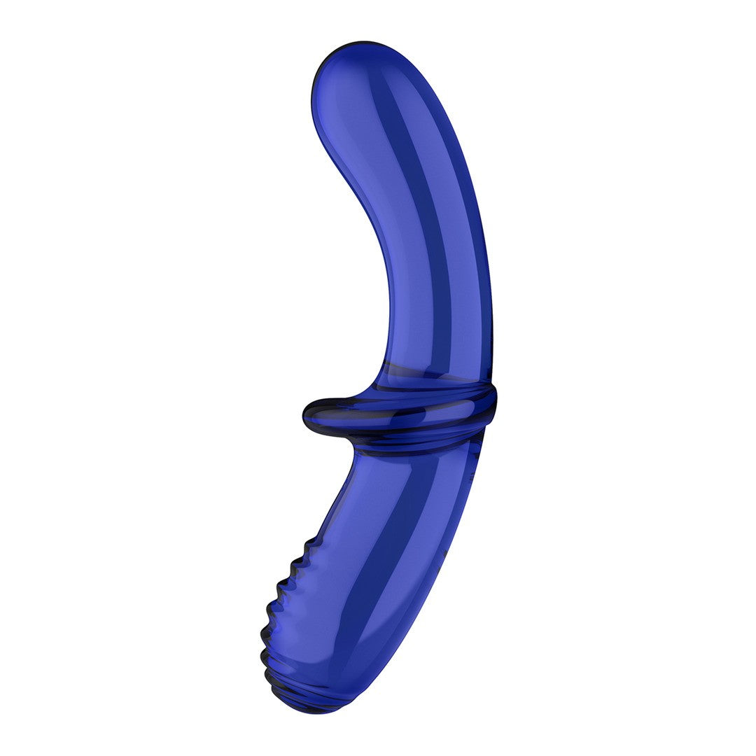 Dildo in Vetro Double Crystal Azzurro di SATISFYER