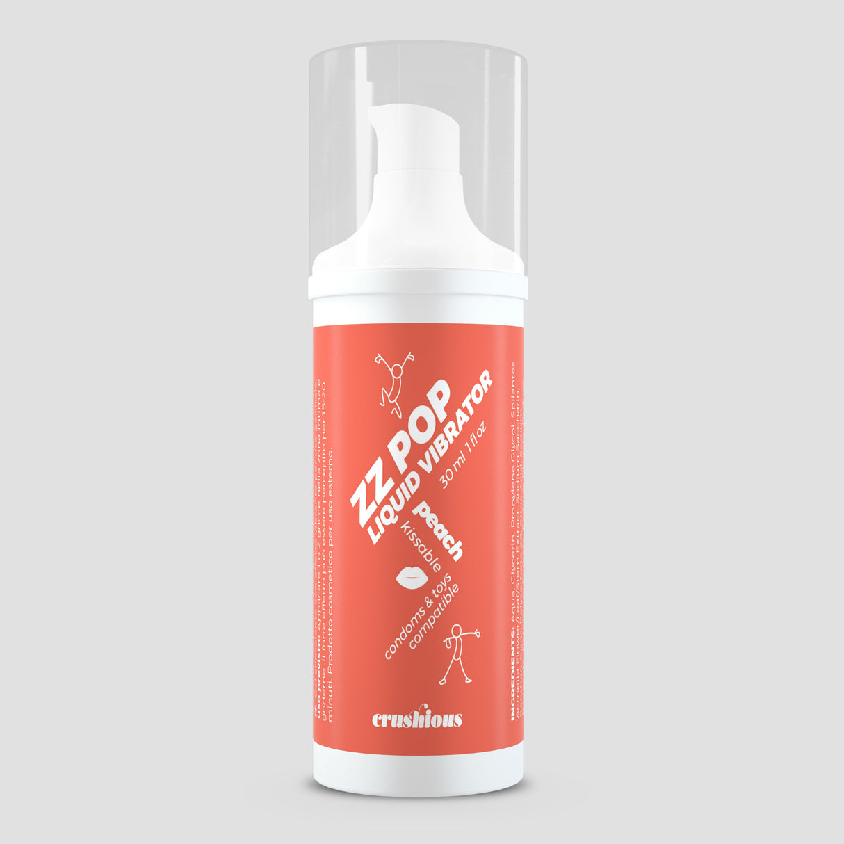 Gel vibrante ZZ Pop Pesca Crushious — flacone da 30ml vista frontale