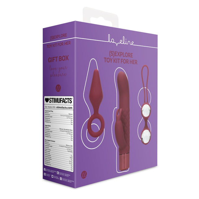 Confezione del kit sex toys donna Loveline – vibratore, palline e plug