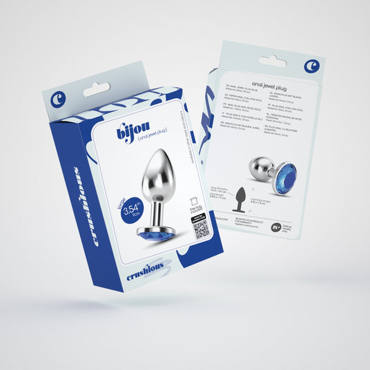 Confezione del Plug Anale Bijou Gioiello Blu Grande di CRUSHIOUS