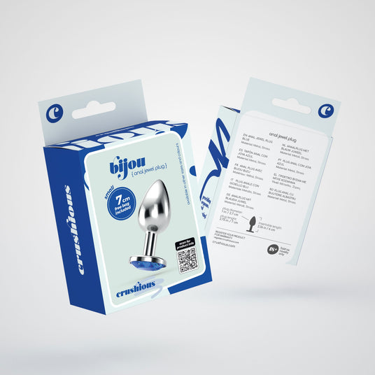 Confezione del Plug Anale Bijou Gioiello Blu Piccolo di CRUSHIOUS