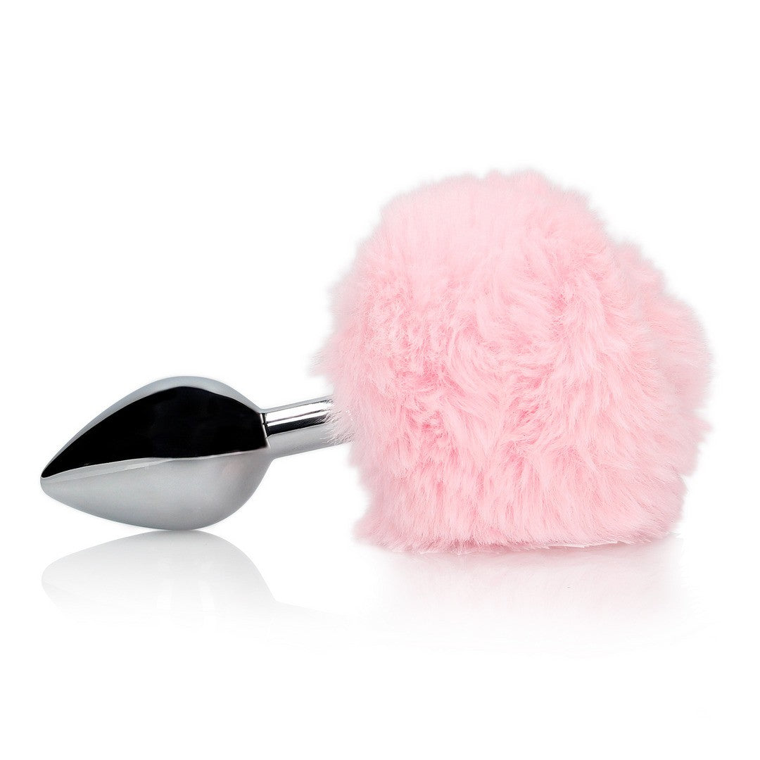 Plug anale con coda effetto coniglio OUCH! con base in metallo e coda morbida rosa