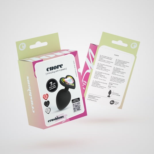 Confezione del Plug Anale in Silicone con 4 Gioielli Cuore Medio di CRUSHIOUS