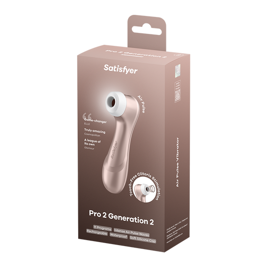 Confezione del Succhia clitoride Pro 2 Generation 2 con tecnologia Air Pulse di Satisfyer