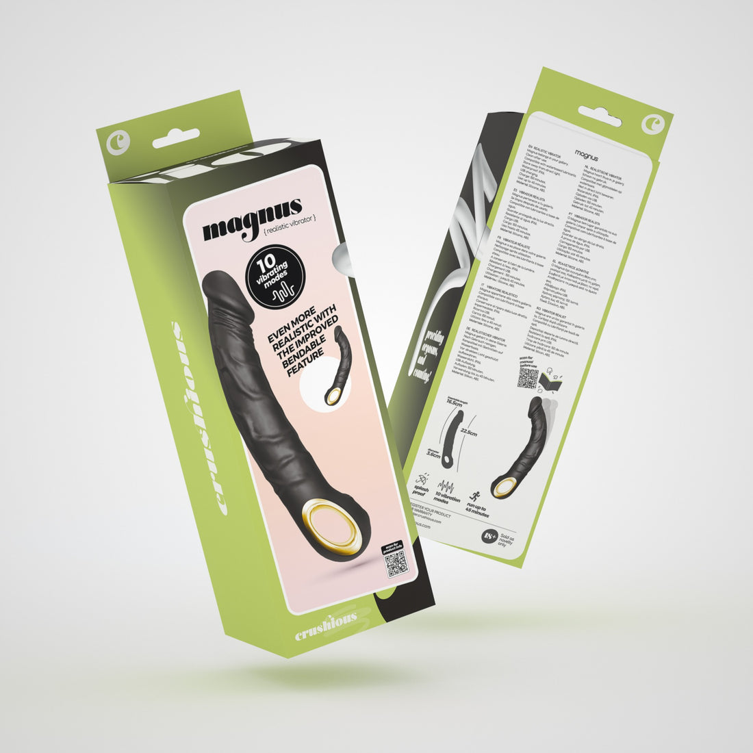Vibratore realistico flessibile Magnus · confezione