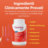 Infografica Integratore fertilità maschile Conceive Plus 60 capsule