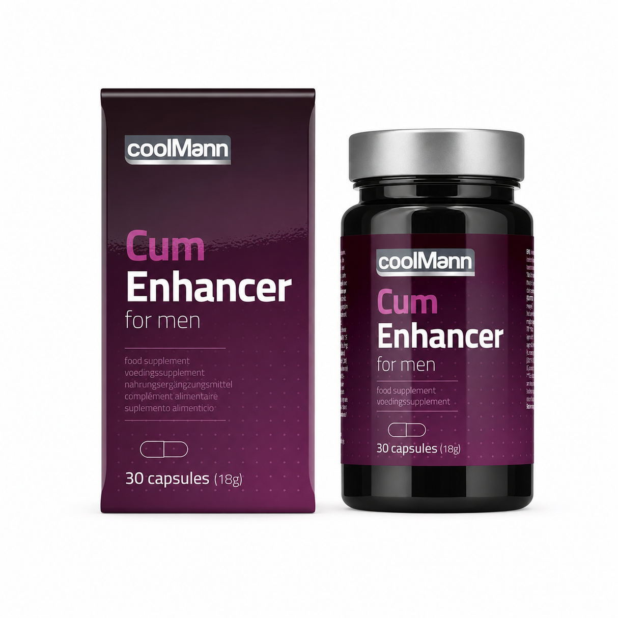 Integratore naturale qualità sperma Coolmann COBECO — dettaglio packaging 30 capsule