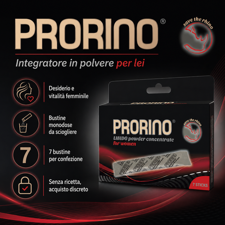 Infografica Stimolante femminile in polvere Prorino 7 bustine ERO 