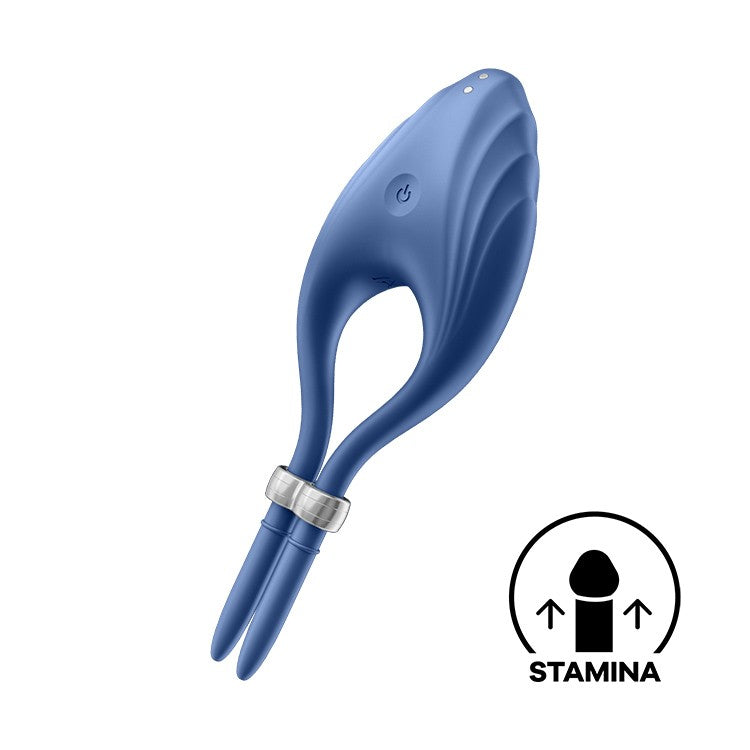 Dettaglio del Anello Vibrante Duelist Blu di SATISFYER