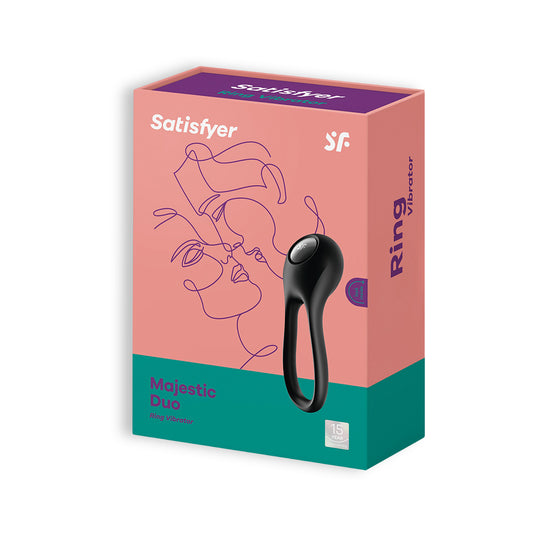 Confezione dell'Anello Vibrante Majestic Duo Nero di SATISFYER
