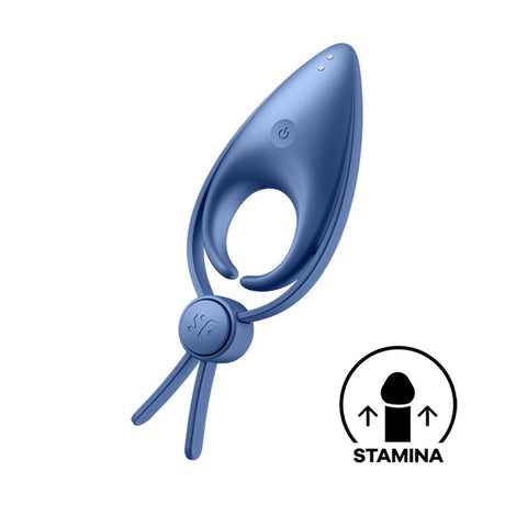 Dettaglio dell'Anello Vibrante Sniper Blu di SATISFYER
