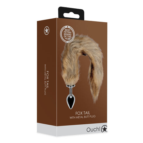 Confezione del Plug anale con coda effetto volpe OUCH! con base in metallo e coda morbida