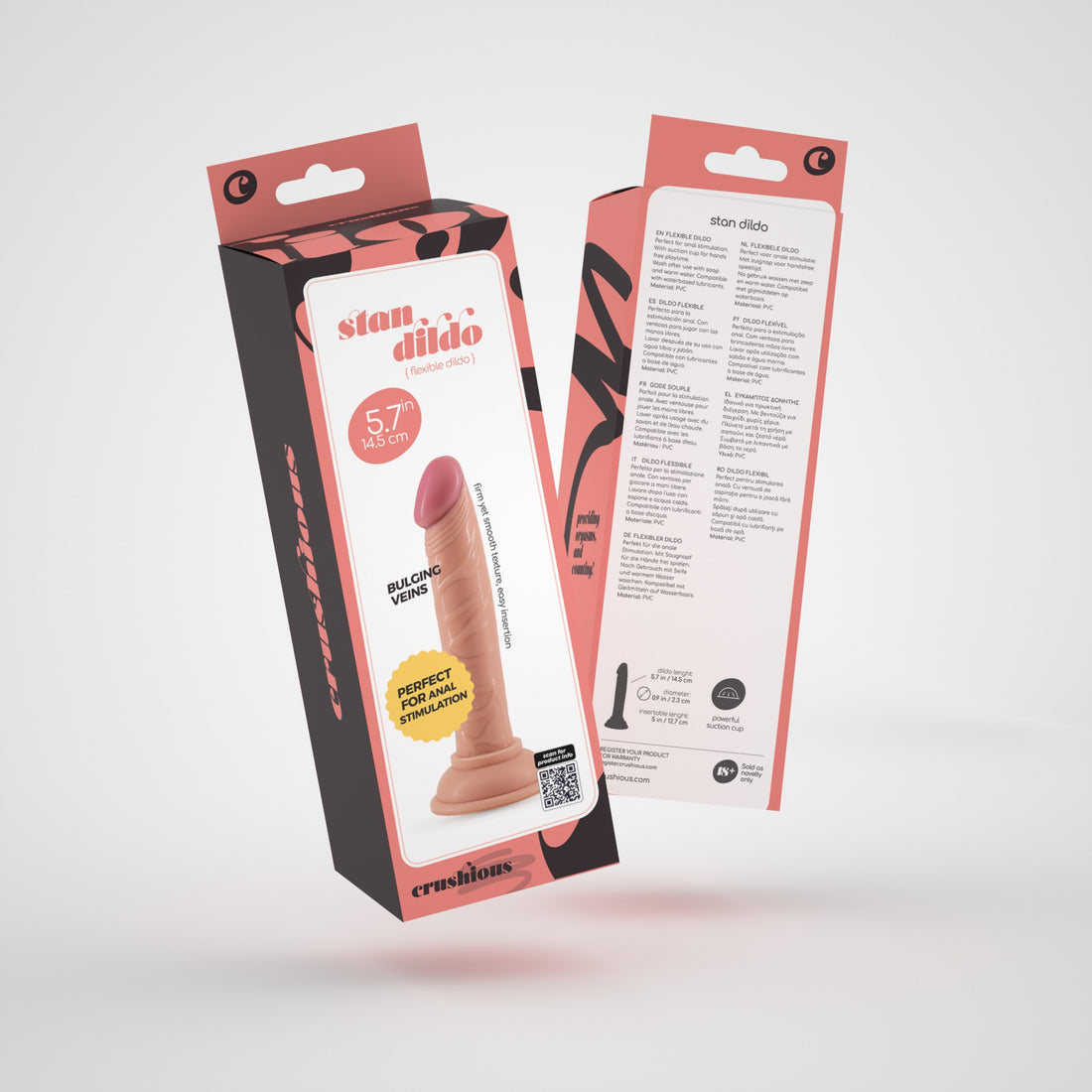 Dildo con ventosa Stan 14,5 cm · confezione