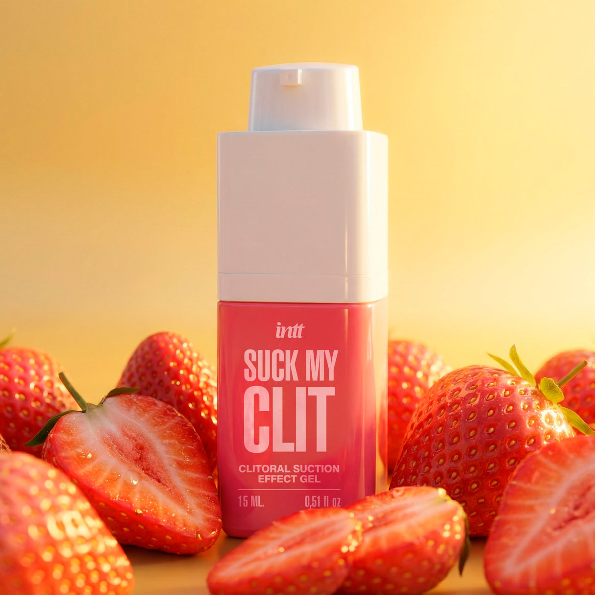 Dettaglio del Gel stimolante clitorideo Intt Fragola Selvatica 15ml effetto suzione