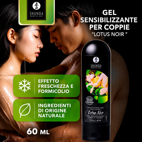 Infografica Gel stimolante per la coppia Lotus Noir 60ml Shunga