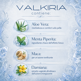 Infografica del Gel Stimolante Effetto Freddo Valkiria NUEI 50ml