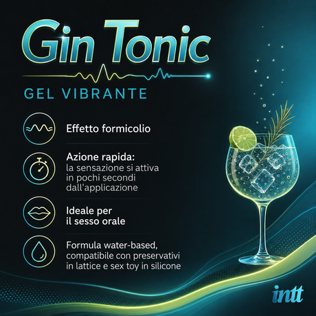 Infografica del Gel Stimolante Vibration! Gin Tonic 15ml di INTT