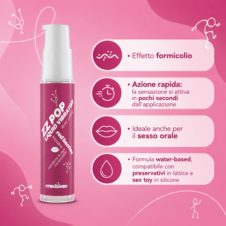 Gel Vibrante ZZ POP Frutti Rossi di CRUSHIOUS