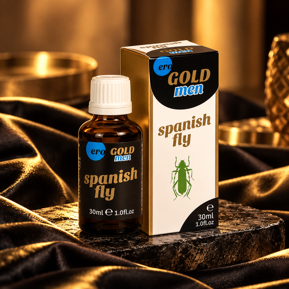 Integratore in gocce uomo ERO Spanish Fly Gold 30 ml · immagine evocativa