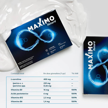 Integratore ritardante uomo Maximo Retard 30 compresse · valori nutrizionali
