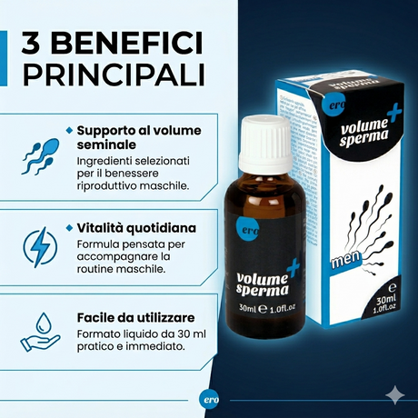 Infografica Integratore Uomo Volume Sperma 30ml di ERO