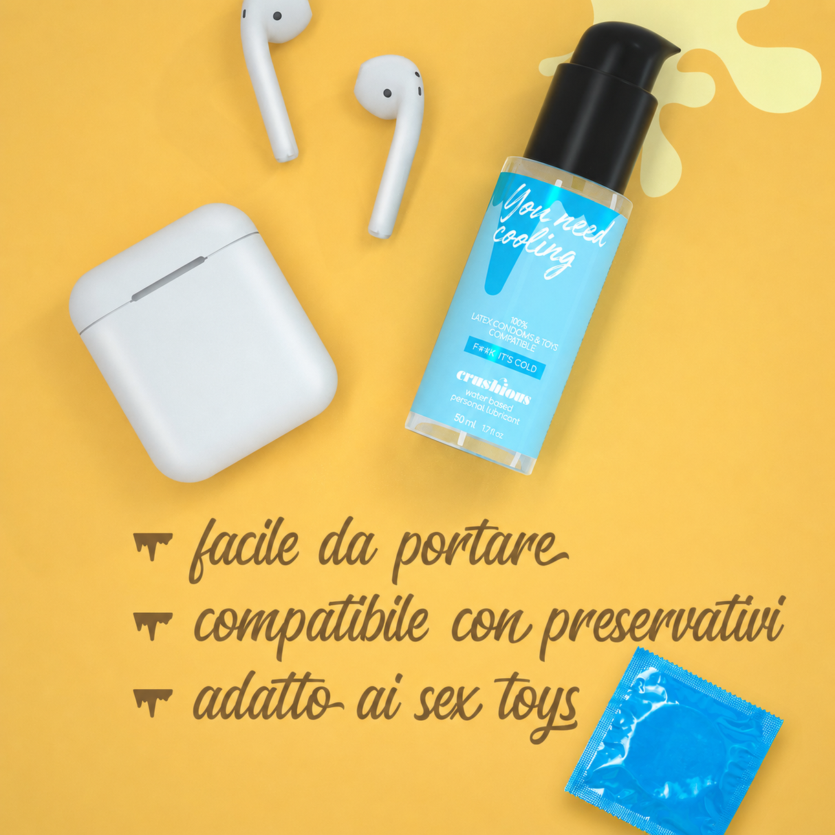 Lubrificante a Base d'Acqua Effetto Freddo 50ml di CRUSHIOUS
