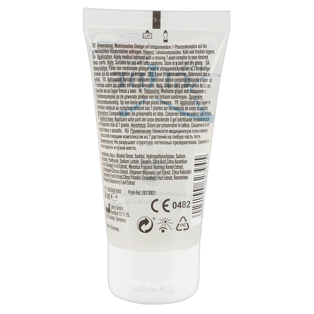 Retro della confezione del Lubrificante Anale a Base d'Acqua 50ml di JUST GLIDE