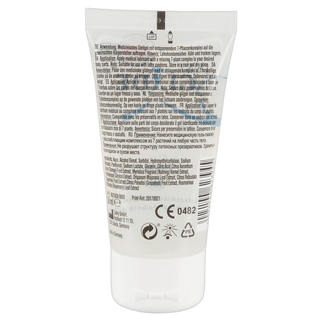 Retro della confezione del Lubrificante Anale a Base d'Acqua 50ml di JUST GLIDE