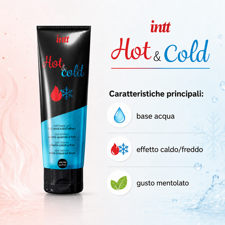 Infografica del Lubrificante a Base d'Acqua Effetto Caldo Freddo 100ml di INTT