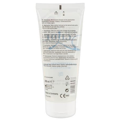 retro della confezione del Lubrificante a Base d'Acqua 200ml di JUST GLIDE