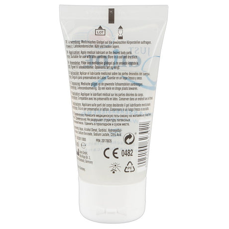 retro della confezione del Lubrificante a Base d'Acqua 50ml di JUST GLIDE