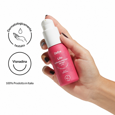 Infografica del Lubrificante a Base Oleosa Vegano Stimolante Liio 50ml di DAFNE