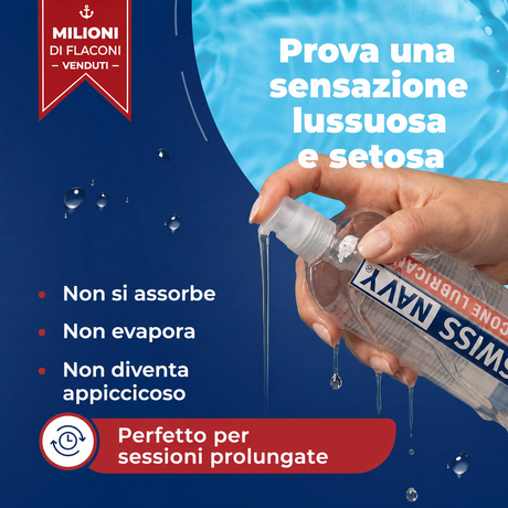 Infografica Lubrificante Premium a Base Siliconica di SWISS NAVY