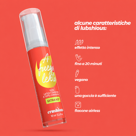 Infografica Lubrificante effetto riscaldante extra hot 10ml - Crushious