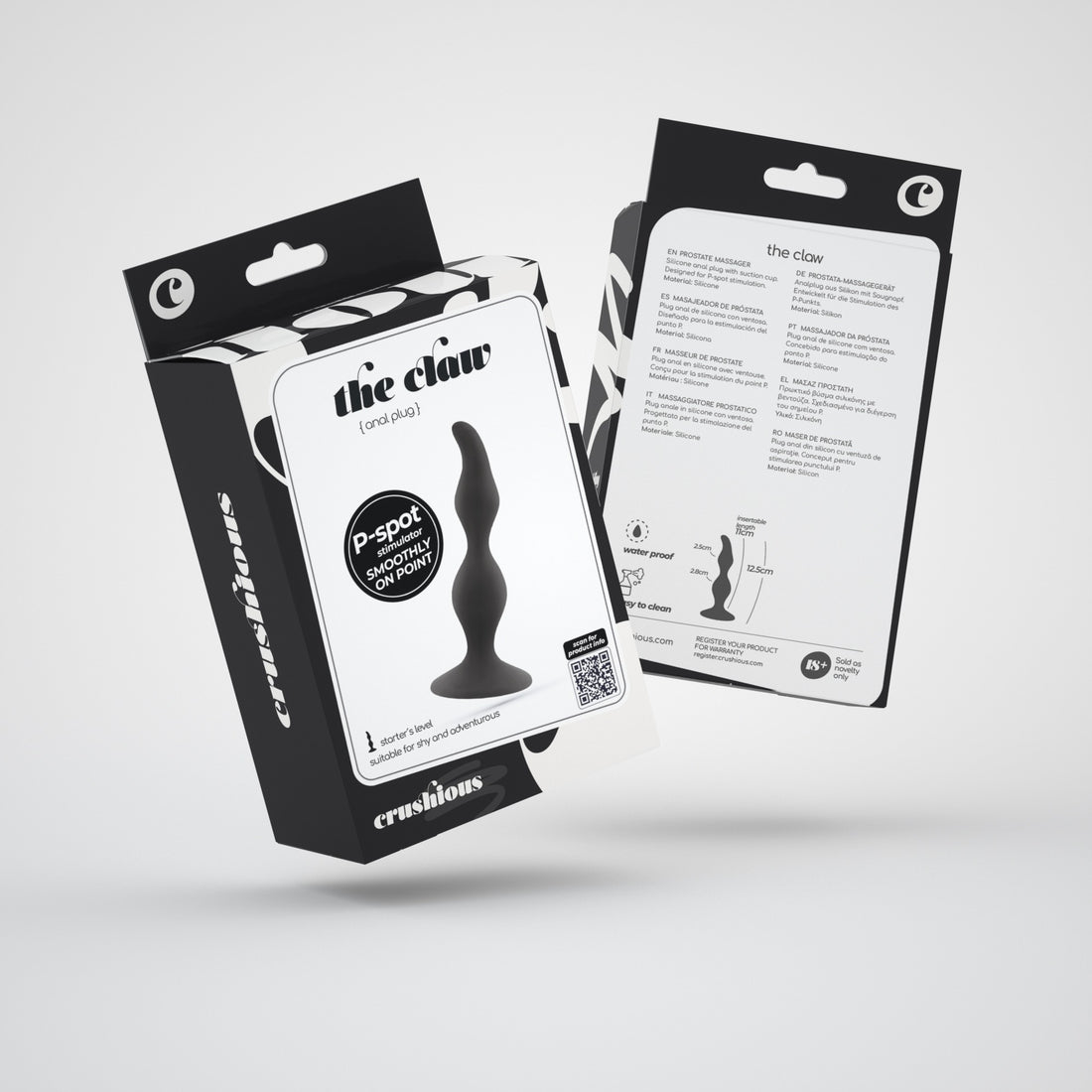 Massaggiatore prostatico in silicone The Claw · confezione