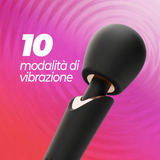 Massaggiatore wand Holly nero in silicone di Crushious