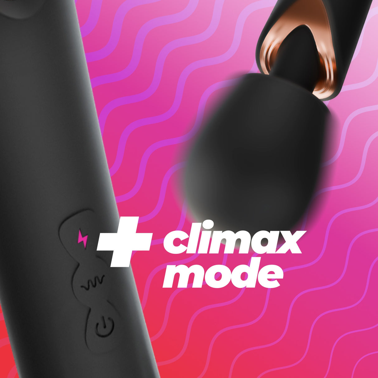 Massaggiatore wand Holly nero in silicone di Crushious