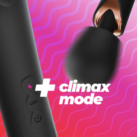 Massaggiatore wand Holly nero in silicone di Crushious