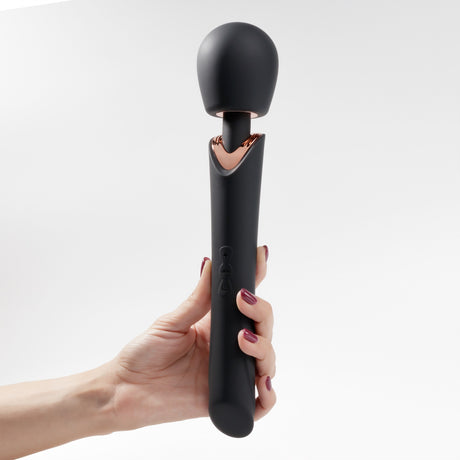 Massaggiatore wand Holly nero in silicone di Crushious