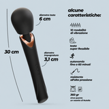 Infografica del Massaggiatore wand Holly nero in silicone di Crushious