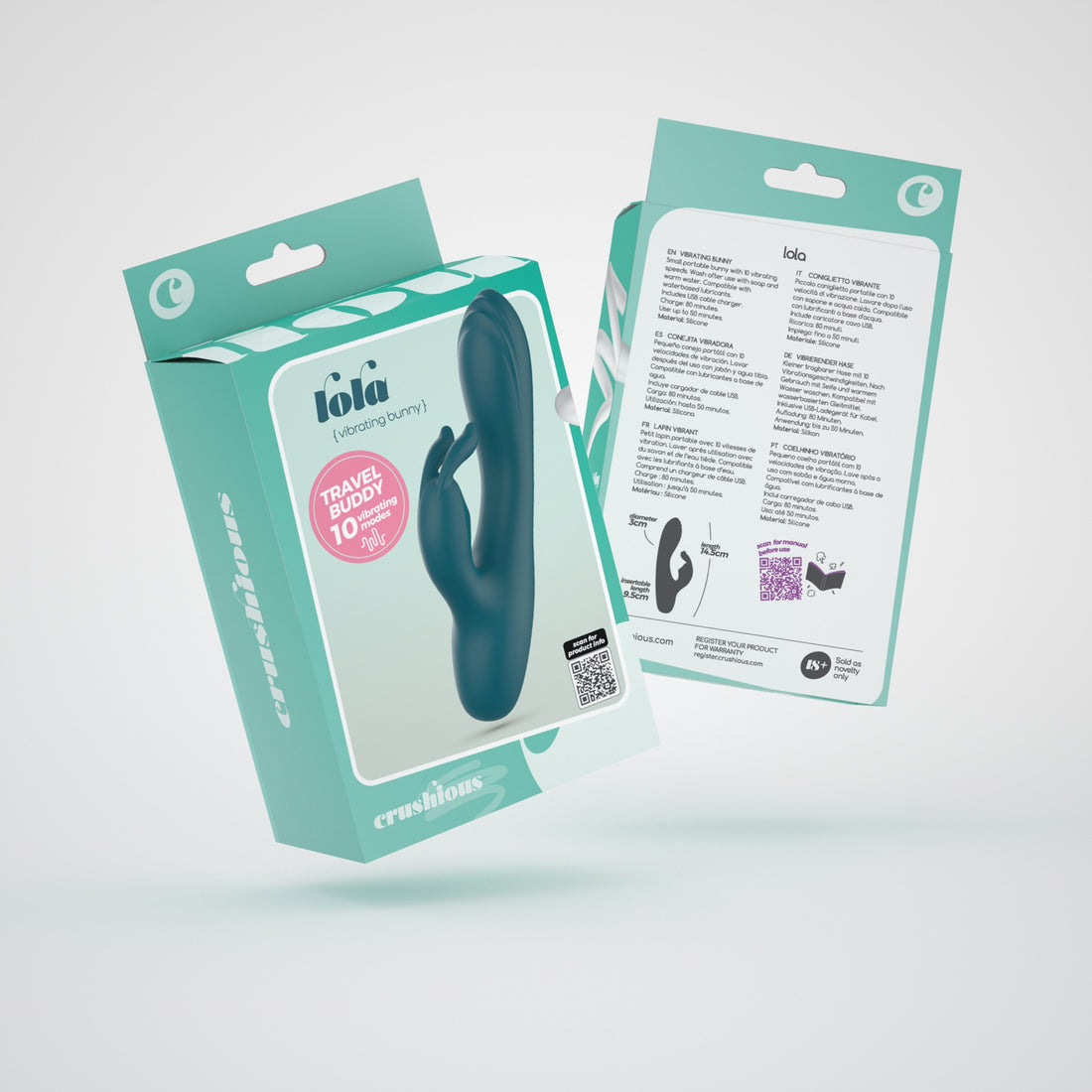 Mini vibratore rabbit Lola · confezione