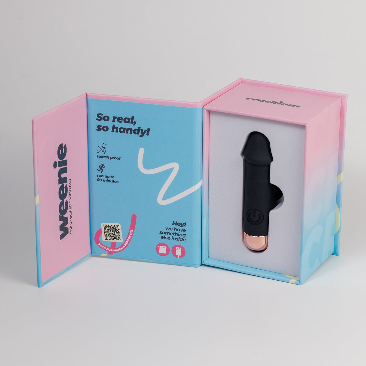 Mini vibratore bullet Weenie nero · confezione aperta