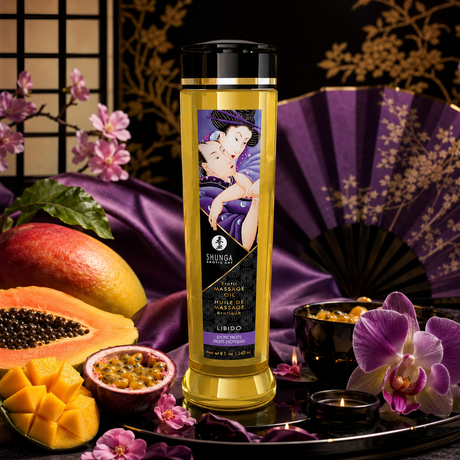Olio per massaggi Shunga Frutti Esotici 240ml con vitamina E e Ylang Ylang