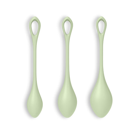 Retro delle palline vaginali Yoni Power 2 verdi per esercizi di Kegel di Satisfyer
