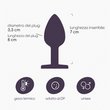 Plug anale gioiello Bijou medio · infografica