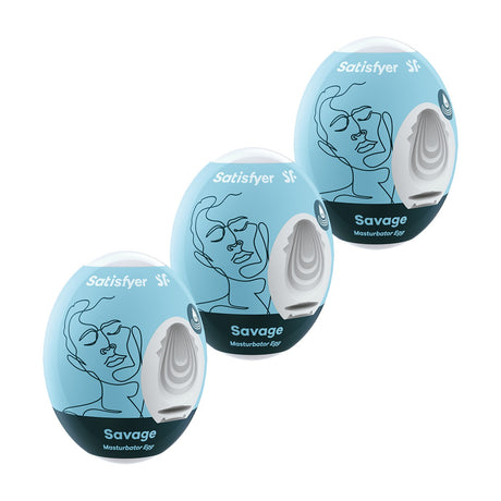 Set di masturbatori a uovo Savage (3 pezzi) di SATISFYER