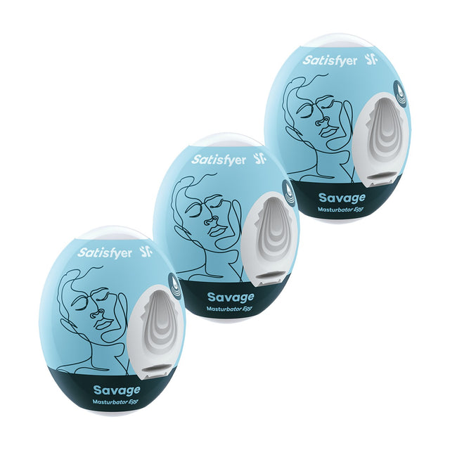 Set di masturbatori a uovo Savage (3 pezzi) di SATISFYER