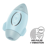 Dettaglio del Succhia Clitoride Mission Control Blu di SATISFYER con vista sui comandi e design ergonomico